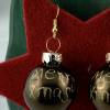 3cm moosgrüne Weihnachtskugel-Ohrringe mit goldf. Schrift Merry Xmas * Weihnachtsohrringe * Weihnachtskugelohrringe* Chr Bild 4