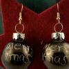 3cm moosgrüne Weihnachtskugel-Ohrringe mit goldf. Schrift Merry Xmas * Weihnachtsohrringe * Weihnachtskugelohrringe* Chr Bild 5