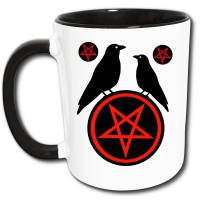 Raben Pentagramm Symbol Gothic Tasse, Goth Kaffeetasse Bild 1