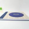 Japanbindung, 100 g/m² Recycling-Papier, Orangenpapier, dunkel-blau gold, 23,5 x 26,5 cm, handgefertigt Bild 4