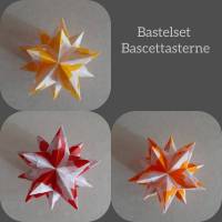Bastelset Bascetta 9 Sterne klein, orange-rot-gelb/transparent,Origami Bild 1