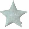 Sternenkissen aus Waffelpiquet mit Namen personalisiert in Pastellfarben Bild 4