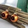 2,5 cm, orange, glänzend Weihnachtskugel-Ohrringe "X-Mas" aus Glas * Weihnachtsohrringe * Weihnachtskugelohrring Bild 2