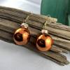 2,5 cm, orange, glänzend Weihnachtskugel-Ohrringe "X-Mas" aus Glas * Weihnachtsohrringe * Weihnachtskugelohrring Bild 3