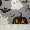 Baumwolle  Popeline Halloween Spinnennetz Geister Fledermaus grau (1m/8 ,-€) Bild 4