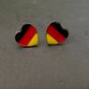 Fußball - EM - WM - Ohrringe - Fan-Ohrringe Herz * Fußballohrringe * Fanohrringe * Deutschlandohrringe Bild 2
