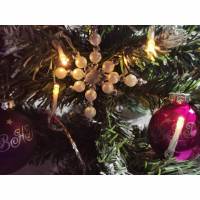 Weihnachtssterne - Adventssterne - Sternanhänger als Schmuck, auch für den Weihnachtsbaum, Klein, Crushed Weiss Bild 1