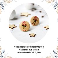 Holzohrstecker Schneemann • Ohrringe | Ohrschmuck | Weihnachten Bild 2