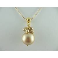 Lange Kette Perlen Vintage Gold (237) Bild 1