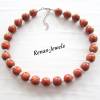 Holzkette rotbraun silberfarben Holzperlen Kette Afrika Perlenkette Holzperlenkette Handgefertigt Bild 3