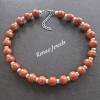 Holzkette rotbraun silberfarben Holzperlen Kette Afrika Perlenkette Holzperlenkette Handgefertigt Bild 5