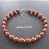 Holzkette rotbraun silberfarben Holzperlen Kette Afrika Perlenkette Holzperlenkette Handgefertigt Bild 8