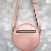 Circlebag/ runde Tasche aus glänzendem Kunstleder in rosé Bild 4