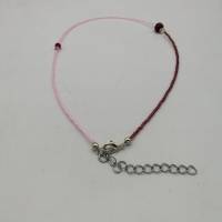 Miyuki-Perlen-Halskette in rosa pink silber 42 cm plus Verlängerungskette Bild 5