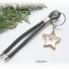 Schlüsselanhänger aus Segelseil/Segeltau mit GlücksSternen - Geschenk Weihnachten,Sterne,grau,bicolor Bild 2