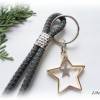 Schlüsselanhänger aus Segelseil/Segeltau mit GlücksSternen - Geschenk Weihnachten,Sterne,grau,bicolor Bild 3