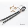 Schlüsselanhänger aus Segelseil/Segeltau mit GlücksSternen - Geschenk Weihnachten,Sterne,grau,bicolor Bild 5