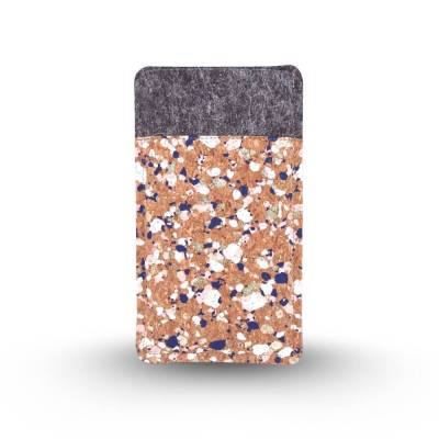 Handytasche aus Filz und Kork mit Sprenkeln - Handyhülle passend für dein Modell
