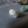 WEISS - Vintage Ohrring "Rose" Blumen * Ohrstecker * Rosenohrstecker * Blumenohrstecker Bild 3