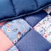 Traditionelle Baby Krabbeldecke / Patchworkdecke / Quilt in Blau- und Rosatönen Einzelstück/Unikat Bild 6