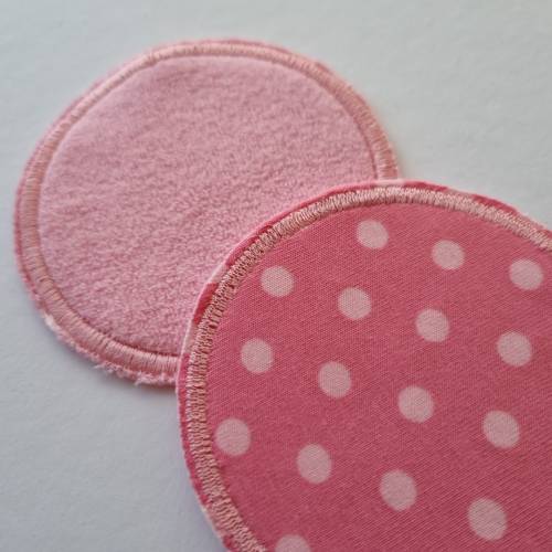 2er Set Kosmetikpads, rund "Punkte" in rosa-pink von he-ART by helen hesse