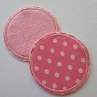 2er Set Kosmetikpads, rund "Punkte" in rosa-pink von he-ART by helen hesse Bild 2