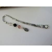 Lesezeichen Metall Silberfarben mit Kristall Beads * Bookmark * Leseratte * Mitbringsel * Mitgebsel * Gastgeschenk * Adv Bild 1