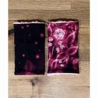 Armstulpen Stulpen Glowing Rose in pink auf schwarz Eigenproduktion Kreatyvchens Welt Bild 1