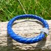 blaues Armband - Leder - Glitzer - Magnetverschluß * Lederarmband * Magnetarmband * Adventskalenderfüllung * Gastgeschen Bild 3