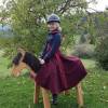 Reitrock für Kinder, Mädchen Wickelrock Wolle bordeaux, Pony,  Fotoshooting Pferd & Reiter, reiten im Herbst und Winter, Bild 4