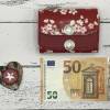 Geldbörse Geldbeutel Geldtasche - beschichtetes Leinen Kunstleder Asia Kirschblüten Bild 3