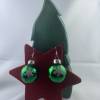 3cm, grüne, glänzende Weihnachtskugel-Ohrringe "X-Mas" Schneeflocke * Weihnachtsohrringe * Weihnachtskugelohrrin Bild 2
