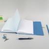 Tagebuch abschließbar, grau-blau, DIN a5, 150 Blatt, handgefertigt Bild 4