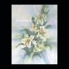 Weiße Lilien Aquarellbild handgemalt in weiß gelb braun Blau- und Grüntönen 48 x 36 cm in Hochformat Bild 5