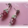 1 Paar Ohrhänger mit Lampworkperle Tropfenbeere - Ohrringe,Lotus,edel,märchenhaft,rosa,hellgrün,silberfarben Bild 6