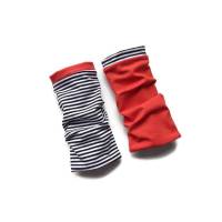 Armstulpen zum wenden für Damen und Kinder Jersey rot  und Streifen in schwarz-weiß Bild 1