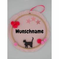 Türschild Katze - Namensschild für Kinderzimmer - personalisierbar für Kinder Bild 1