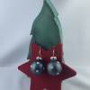 3cm grau-blau matte Weihnachtskugel-Ohrringe, kariert * Weihnachtsohrringe * Christbaumkugelohrringe Bild 5