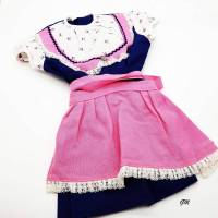 Vintage, Dirndl blau und rosa  von "Kindermoden aus Hamburg" Größe 92, neu, 80er Jahre Bild 1