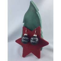 3cm, schwarze, matte Weihnachtskugel-Ohrringe Merry X-Mas * Weihnachtsohrringe * Weihnachtskugelohrringe * Christbaumkug Bild 1