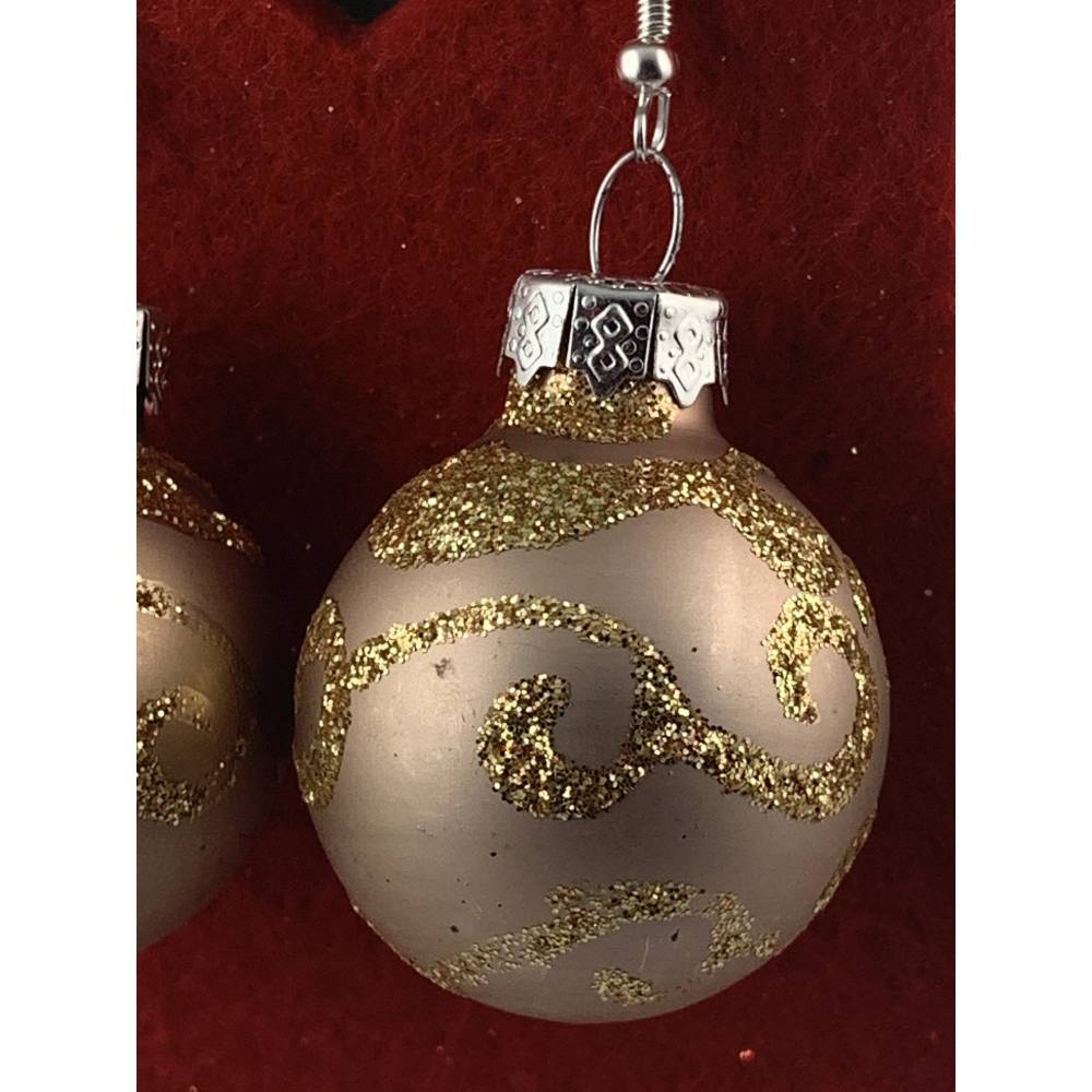 ★ ltd edit christbaumkugel weihnachtsohrringe glas goldene sterne 3cm 