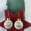 3cm, weiße, matte Weihnachtskugel-Ohrringe Merry X-Mas * Weihnachtsohrringe * Weihnachtskugelohrringe * Christbaumkugelo Bild 2