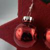 3cm rote glänzende Weihnachtskugel-Ohrringe "X-Mas" Glitzerornament * Weihnachtsohrringe * Weihnachtskugelohrrin Bild 4