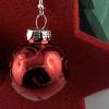 3cm rote glänzende Weihnachtskugel-Ohrringe "X-Mas" Glitzerornament * Weihnachtsohrringe * Weihnachtskugelohrrin Bild 5