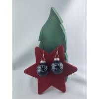 3cm dunkelblaue glänzende Weihnachtskugel-Ohrringe Merry X-Mas * Weihnachtsohrringe * Weihnachtskugelohrring * Christbau Bild 1