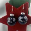 3cm dunkelblaue glänzende Weihnachtskugel-Ohrringe Merry X-Mas * Weihnachtsohrringe * Weihnachtskugelohrring * Christbau Bild 2