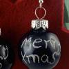 3cm dunkelblaue glänzende Weihnachtskugel-Ohrringe Merry X-Mas * Weihnachtsohrringe * Weihnachtskugelohrring * Christbau Bild 3