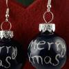 3cm dunkelblaue glänzende Weihnachtskugel-Ohrringe Merry X-Mas * Weihnachtsohrringe * Weihnachtskugelohrring * Christbau Bild 4