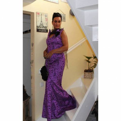 Abendkleid lila Seide