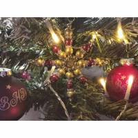 Weihnachtssterne - Adventssterne - Sternanhänger als Schmuck, auch für den Weihnachtsbaum, Gross, Weinrot-Gold / Special Bild 1